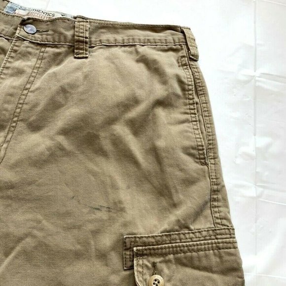 Levis Signature Cargo Shorts Men 38 Relaxed Heavyweight Y2K Khaki Outdoor Summer - Picture 8 of 12